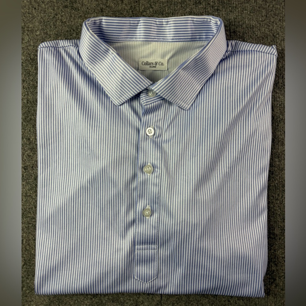 Collars & Co Mens The Dress Collar Golf Polo Shirt Size 3XL Purple/White